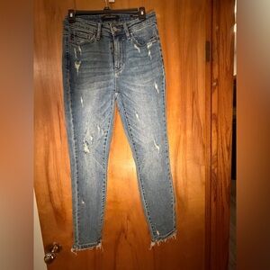 Judy Blue Light Blue Distressed Skinny Jeans